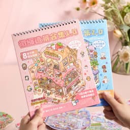 Kawaii 3D Rainbow Island Series Miniature Scene Stickers Book Visual Stacking DIY Pocket House Stickers Children's Festival Gift