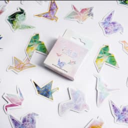 46Pcs Starry Night Thousand Paper Cranes Stickers for Scrapbooking Journal Planner Decorative Diary Labels Stationery Phone Albu