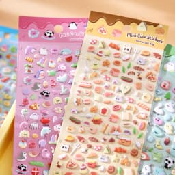 Kawaii Cartoon Animal Cute Things 3D Relief Stickers DIY Diary Handmade Scrapbook Aesthetic Supplies Stationery Stickers