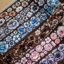 Journal GO 5x200cm Exquisite Rose Flower PET Tape Collage Material DIY Photo Frame Notebook Scrapbooking Decor Masking Tape