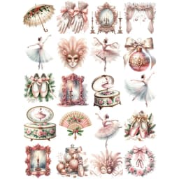 20Pcs/Pack Pink Ballet Sticker DIY Craft Scrapbooking Album Junk Journal Decorative Stickers