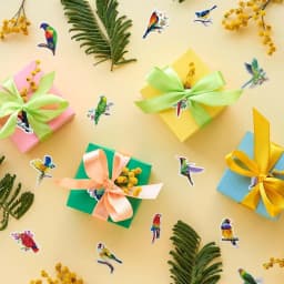 500Pcs /1 Rolls 2.5cm/1inch Colorful Bird Shaped Sticker Decoration Gift Box Sticker Label Stationery Sticker