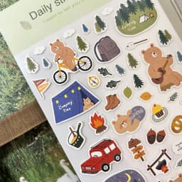 BONITO Nature Camping Tent Forest Paper Stickers Scrapbooking Diy Journal Diary Cute Stationery Sticker School Supplies Gift