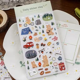 BONITO Nature Camping Tent Forest Paper Stickers Scrapbooking Diy Journal Diary Cute Stationery Sticker School Supplies Gift