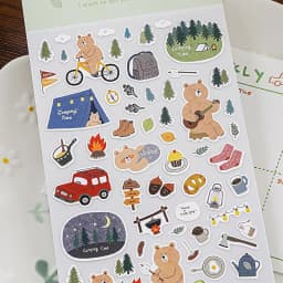 BONITO Nature Camping Tent Forest Paper Stickers Scrapbooking Diy Journal Diary Cute Stationery Sticker School Supplies Gift