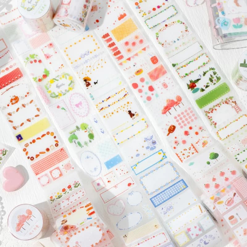 Journal GO 5x200cm Cute Tape Stickers for Kraft Greeting Cards diy Masking Tape for Collage Junk Journal Gifts Decoration