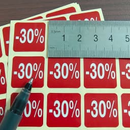 200pcs 2x2cm 20 30 Percent Off Red Paper Label Sticker for Store Promotion Nice Sales Price Big Discount Glossy Advertising Tag