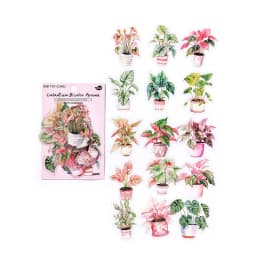 JIANWU 30Sheets Plant Collection Office Series Vintage Flower Material Decor PET Sticker Creative DIY Journal Collage Stationery