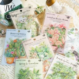 JIANWU 30Sheets Plant Collection Office Series Vintage Flower Material Decor PET Sticker Creative DIY Journal Collage Stationery
