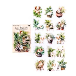 JIANWU 30Sheets Plant Collection Office Series Vintage Flower Material Decor PET Sticker Creative DIY Journal Collage Stationery