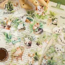 JIANWU 30Sheets Plant Collection Office Series Vintage Flower Material Decor PET Sticker Creative DIY Journal Collage Stationery