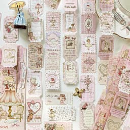 20pcs/1lot Kawaii Scrapbook Stickers tea party Junk Journal Gold Planner Stationery Decorative