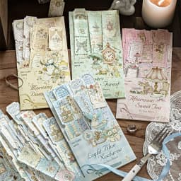 20pcs/1lot Kawaii Scrapbook Stickers tea party Junk Journal Gold Planner Stationery Decorative