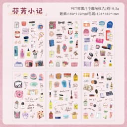 6pcs/1lot Kawaii Scrapbook Stickers Life building Journal Junk Journal Planner Stationery Sticker Planner Decorative