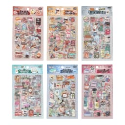 6pcs/1lot Kawaii Scrapbook Stickers Life building Journal Junk Journal Planner Stationery Sticker Planner Decorative