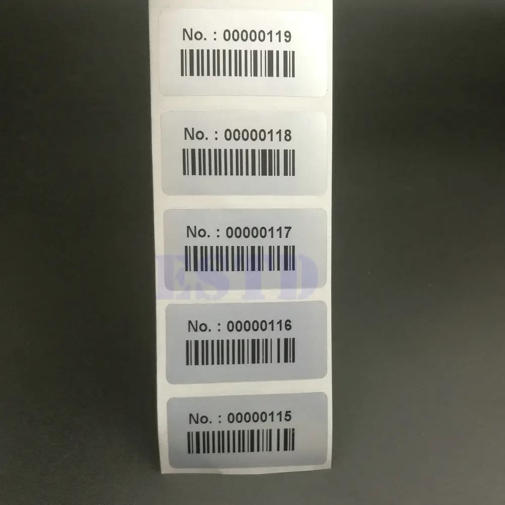 1 Roll Digital 1000pcs Waterproof Consecutive Number Labels Number Stickers Tags Serial Numbers and Barcode 40mm x 20mm