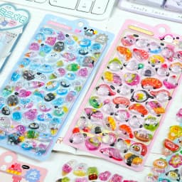 1 pc/4 pcs Cartoon Fruit Sushi Food Drop 3D Relief Stickers Scrapbooking DIY Journaling Sticker Cute Stationery Sticker Gift