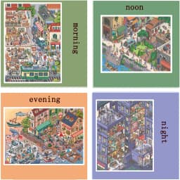 Kawaii 3D Small Town Life Miniature Scene Stickers DIY Scrapbooking Stacking Paste Game Stickers Children's Festival Gifts