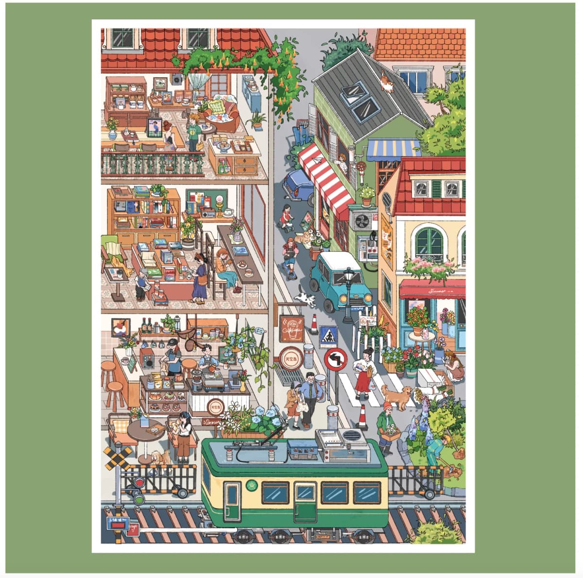 Kawaii 3D Small Town Life Miniature Scene Stickers DIY Scrapbooking Stacking Paste Game Stickers Children's Festival Gifts
