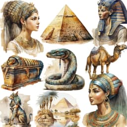 12Pcs/Pack Vintage Ancient Egypt Sticker DIY Craft Scrapbooking Album Junk Journal Decorative Stickers