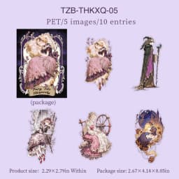JIANWU Vintage Dark Fairy Tale Character Landscape Material Collage Scrapbooking PET Sticker Creative DIY Journal Stationery