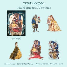 JIANWU Vintage Dark Fairy Tale Character Landscape Material Collage Scrapbooking PET Sticker Creative DIY Journal Stationery