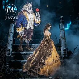 JIANWU Vintage Dark Fairy Tale Character Landscape Material Collage Scrapbooking PET Sticker Creative DIY Journal Stationery
