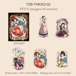 JIANWU Vintage Dark Fairy Tale Character Landscape Material Collage Scrapbooking PET Sticker Creative DIY Journal Stationery