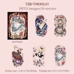 JIANWU Vintage Dark Fairy Tale Character Landscape Material Collage Scrapbooking PET Sticker Creative DIY Journal Stationery