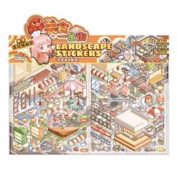 Amusement Park Series Large Landscape Stickers Miniature Scene Creative Stationery Decompression Art Supplies for Office Use