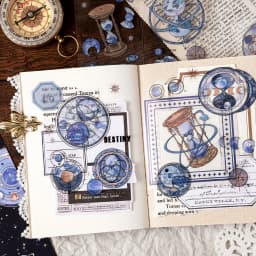 6pcs/pack Vintage PET Stickers Star Sticker Scrapbooking Supplies DIY CUT Deco Junk Journal Planner Sticker Stationery