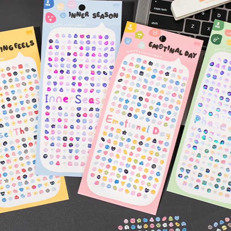 Mr Paper 8-piece Emotional Seasons Little Nose Gag Stickers Planner Supplies DIY Scrapbooking Journal Calendar Photo Frame Album
