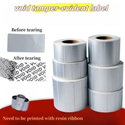 VOID Anti-counterfeiting Label Sticker Anti-tear Tamper-proof Silver Self-adhesive Printing Label Paper Need Ribbon