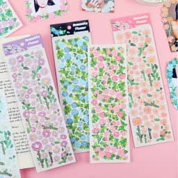 Cute Korean Style Flower Hologram Stickers - Kawaii Sticker for KPOP Toploader deco Scrapbooking Memopad Decoration