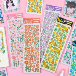 Cute Korean Style Flower Hologram Stickers - Kawaii Sticker for KPOP Toploader deco Scrapbooking Memopad Decoration
