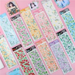 Cute Korean Style Flower Hologram Stickers - Kawaii Sticker for KPOP Toploader deco Scrapbooking Memopad Decoration