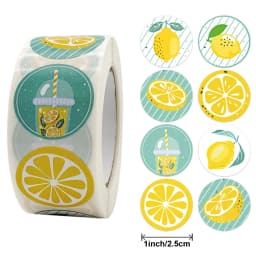 100-500pcs 1 inch 8 Kinds of Design Lemon Stickers Thank You Stickers for Envelope Seals Business Packaging Party Favors Decor