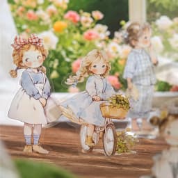 40pcs/pack Kawaii Ins Aesthetic Stationery Stickers Cute Doll PET Stickers DIY Scrapbook Diary Album Junk Journal Decoration