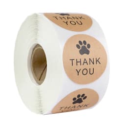 500Pcs Round Dog Paw Print Thank You Label Stickers Used for Shipping and Mailing Box Seal Labels Decorative Gifts Stickers