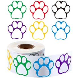 500Pcs Round Dog Paw Print Thank You Label Stickers Used for Shipping and Mailing Box Seal Labels Decorative Gifts Stickers
