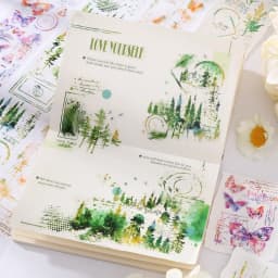 Journal GO 5x200cm Forest Butterflies PET Tape Landscape Stickers DIY Scrapbooking Diary Collge Junk Journal Masking Tape