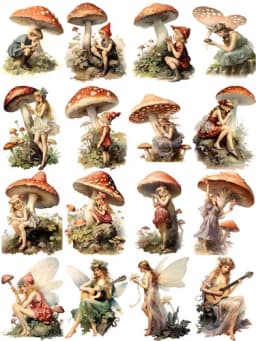 16Pcs/Pack Flower Elf Fairy Sticker DIY Craft Scrapbooking Album Junk Journal Decorative Stickers