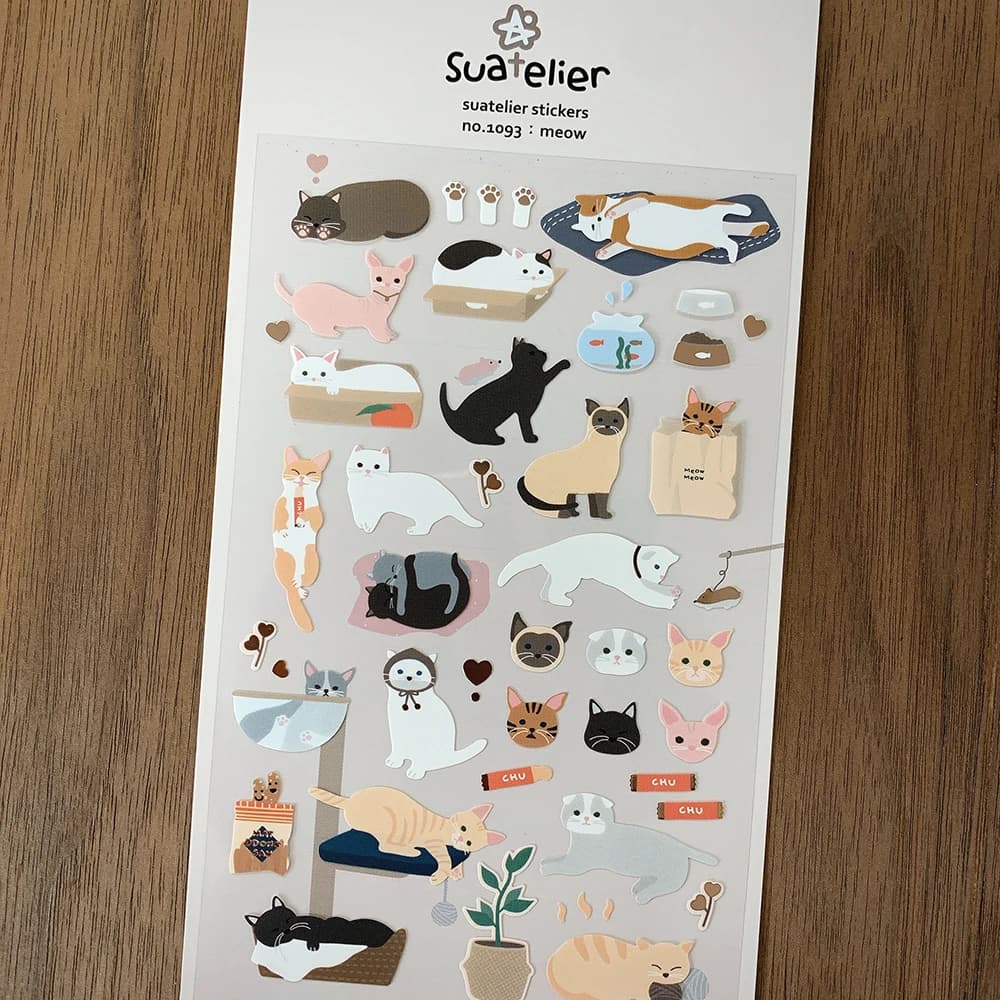 Meow Cute Kitty Decorative Sticker Diary Album Label Sticker DIY Scrapbooking Stationery Stickers Escolar