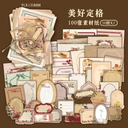 100pcs/lot Memo Pads Material Paper Vintage Fingertip Junk Journal Scrapbooking Cards Retro Background Decoration Paper