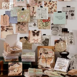 100pcs/lot Memo Pads Material Paper Vintage Fingertip Junk Journal Scrapbooking Cards Retro Background Decoration Paper