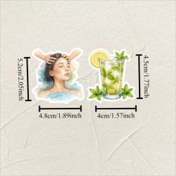 16pcs Hand Account beauty spa skin care facial mask girl Stickers Butterfly Egirl Diary Album Mobile Phone Shell Decoration