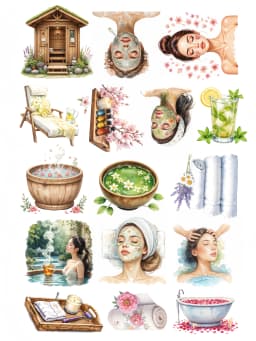 16pcs Hand Account beauty spa skin care facial mask girl Stickers Butterfly Egirl Diary Album Mobile Phone Shell Decoration