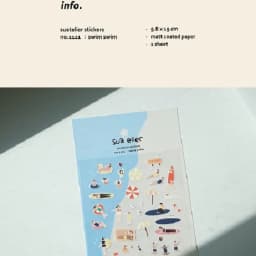 Korean Import Brand Suatelier Sunshine Beach Swimming Stickers Scrapbooking Diy Diary Stationery Sticker Cute Decor Sticker