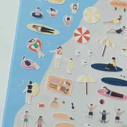 Korean Import Brand Suatelier Sunshine Beach Swimming Stickers Scrapbooking Diy Diary Stationery Sticker Cute Decor Sticker