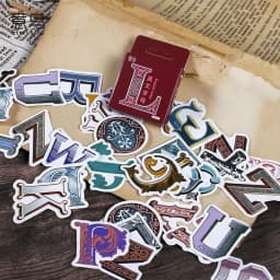 52 Pcs Washi Tape Stickers Set Vintage English Alphabet Letter Journal Decorative DIY Adhesive for Scrapbooking And Diary